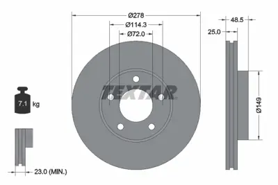 TEXTAR 92130303 Fren Diski Pro  C24Y3325XB C24Y3325XE