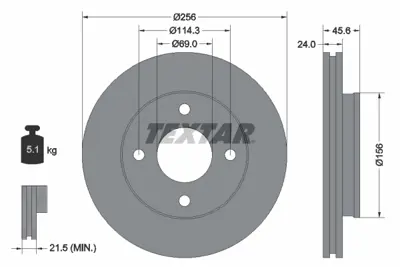 TEXTAR 92134803 Fren Diski Pro  M4605A068