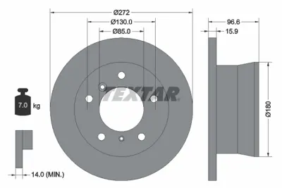 TEXTAR 92137603 Fren Diski Pro Lt28-35 Iı Panelvan/Van 2.5 Sdı - 2.5 Tdı - 2.8 Tdı 2D0615601D A9024230612