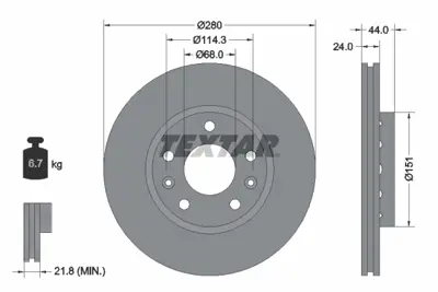 TEXTAR 92195505 Fren Diski Captur Iı Blue Dci 115 - Tce 100 402067902r 4020600Q1B 402067902R