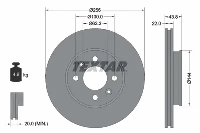 TEXTAR 92237903 Fren Diski Pro  517121W250 S517121W250