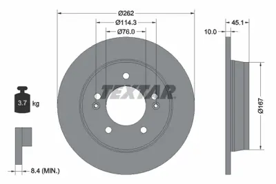 TEXTAR 92240003 Fren Diski Elantra İ30 Ceed 58411a6300 S584113X300