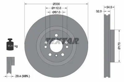 TEXTAR 92260405 Fren Diski Gle 250d - 350d 4-Matic A1664211300 A1664211300