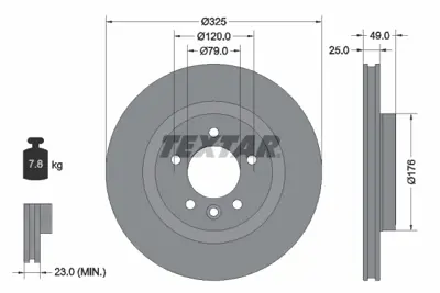 TEXTAR 92307803 Fren Diski Pro Dıscovery V 2.0 Sd4 4x4 Lr084067.Tex LR084067