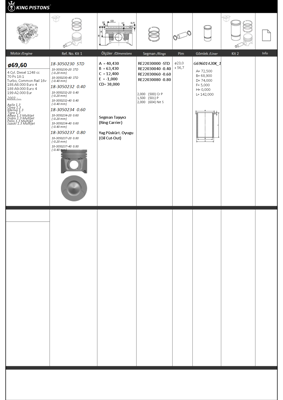 KING PISTON 18-3050230-40 Motor Pıston+segmanı (Rıken) Agıla 1.3 Corsa 1.3 Merıva 1.3 Tıgra 1.3 Albea 1.3 Multıjet Doblo 1.3 M GM 87-70706 040