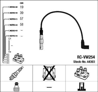 NGK 7015 Bujı Kablosu Takım 06A905409P