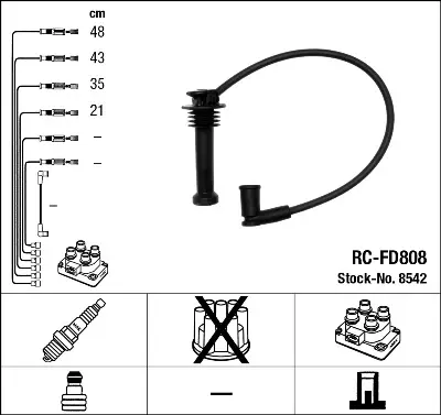 NGK 8542 Bujı Kablosu 988F12280TK