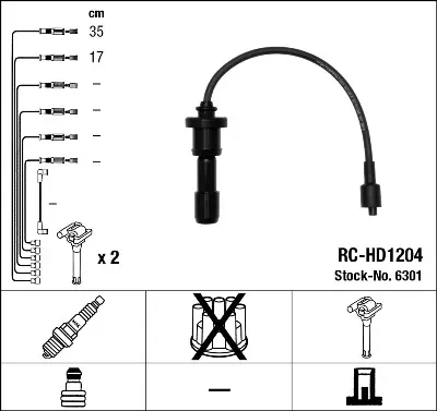 NGK 6301 Bujı Kablosu Rc Hd1204 2750138B00