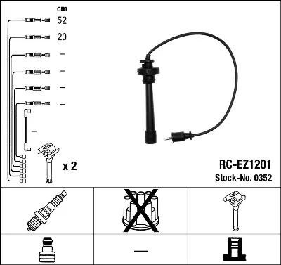 NGK 0352 Rc-Ez1201 Ateşleme Kablosu FP8618140A