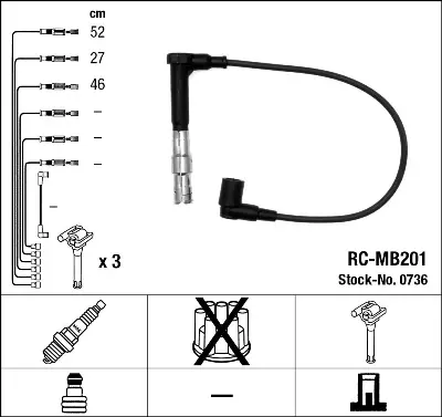 NGK 0736 Bujı Kablosu Seti 