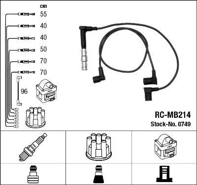 NGK 0749 Ateşleme Kablosu Seti (M104, 6 Sıl.) W124 88>92 S124 89>92 R129 89>93 W210 96>02 W140 91>98 W463 89> 1101506318 1101506918 1101507018 1101507118 1101507218 1101507318 1101507418 A1101506318 A1101506918 A1101507018