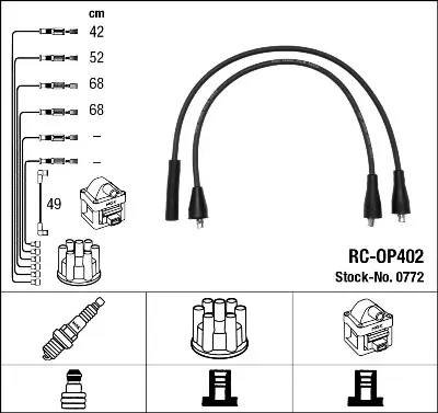 NGK 0772  kablo Seti - Opel - T 275 B 90113025