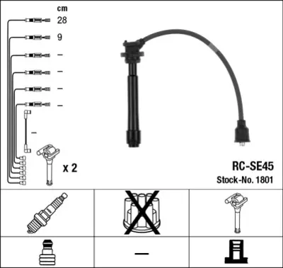 NGK 1801  kablo Seti - Suzukı - T 994 B 3374086G00 71742423