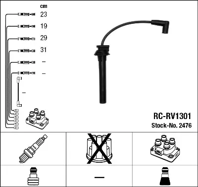 NGK 2476 Bujı Kablo Seti Mını R50 R53 R52 16v (01>) 7513032035