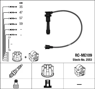 NGK 2553 Rc-Me109 Ateşleme Kablosu MD334041