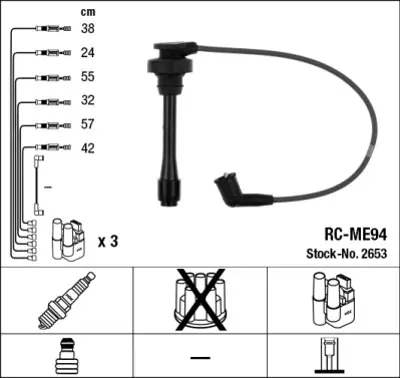 NGK 2653 Rc-Me94 Ateşleme Kablosu MD338249