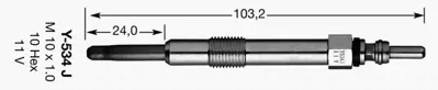 NGK 3413 5540 Kızdırma Bujisi Y-534j 1214040 46754154