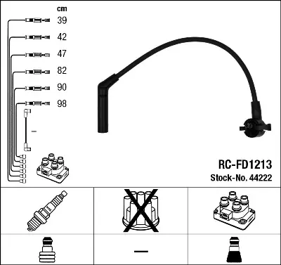 NGK 44222 Bujı Kablosu Seti 1016833