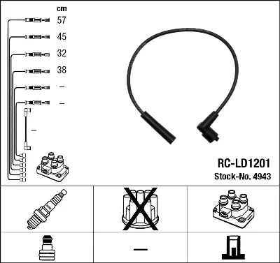 NGK 4943 Rc-Ld1201 Ateşleme Kablosu 