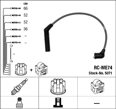 NGK 5071 Rc-Me74 Ateşleme Kablosu MD997423