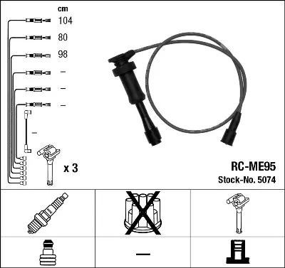 NGK 5074 Rc-Me95 Ateşleme Kablosu MD311208