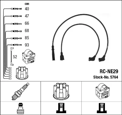 NGK 5764 Rc-Ne29 Ateşleme Kablosu 2245037J25