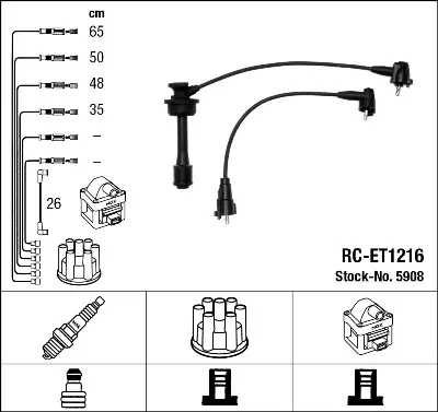 NGK 5908 Rc-Et1216 Ateşleme Kablosu 9091921494