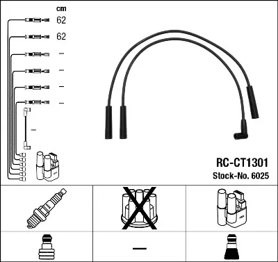 NGK 6025 Bujı Kablosu Seti 75524946