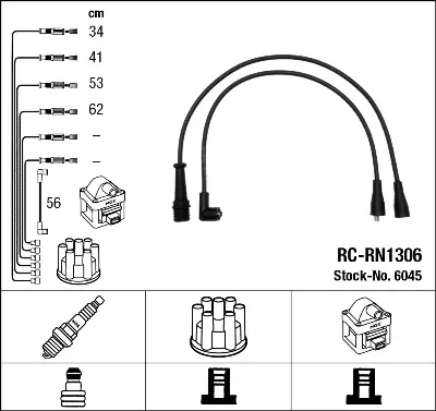 NGK 6045 Bujı Kablosu Seti 7700646235