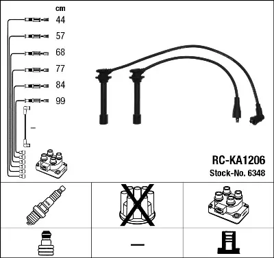 NGK 6348 Bujı Kablosu Seti Hyundaı K95H1814XA OK95H1814XA