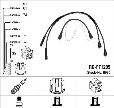 NGK 6980 Bujı Kablosu Seti 5888330