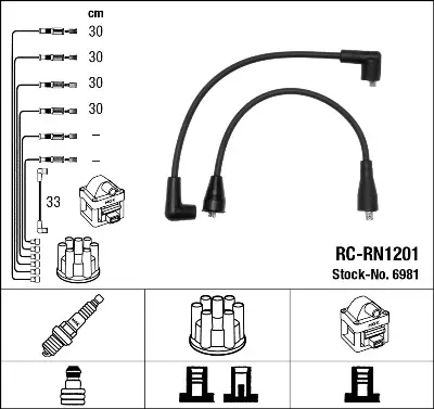 NGK 6981 Bujı Kablosu Seti 7700529568