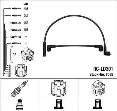 NGK 7068 Rc-Ld301 Ateşleme Kablosu 2108370708011