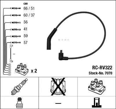 NGK 7078 Bujı Kablosu Seti NGC103810