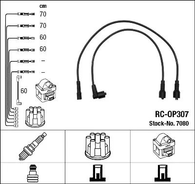 NGK 7080 Ateşleme Kablosu Seti 