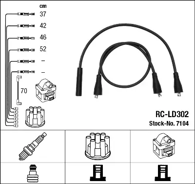 NGK 7104 Rc-Ld302 Ateşleme Kablosu 