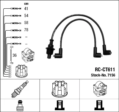 NGK 7156 Bujı Kablosu Seti 95636605