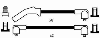 NGK 7406 Bujı Kablosu Seti A970X12280JA