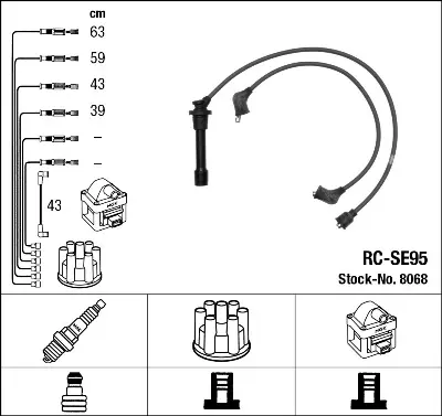 NGK 8068 Bujı Kablosu Rc Se95 3370583020