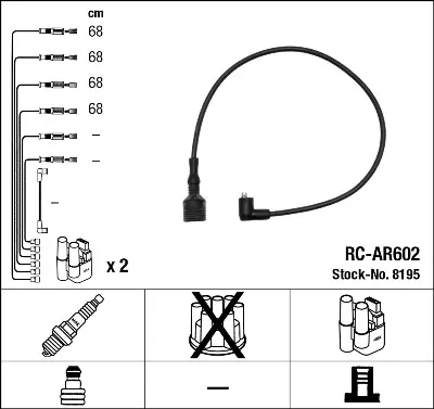 NGK 8195 Bujı Kablosu Seti 60606038