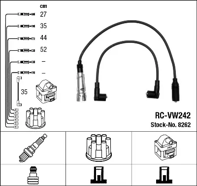 NGK 8262  kablo Seti - Vag 