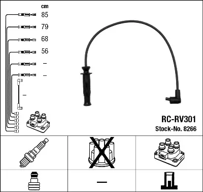 NGK 8266 Buji Kablosu Rover 400 2.0i 94-98 420 92-00 620tı 94-99 Rc-Rv301 GHT283