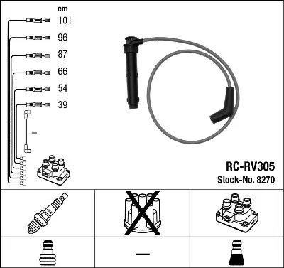 NGK 8270 Rc-Rv305 Ateşleme Kablosu GHT288