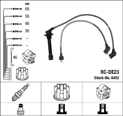 NGK 8452 Rc-De23 Ateşleme Kablosu 1990187184000