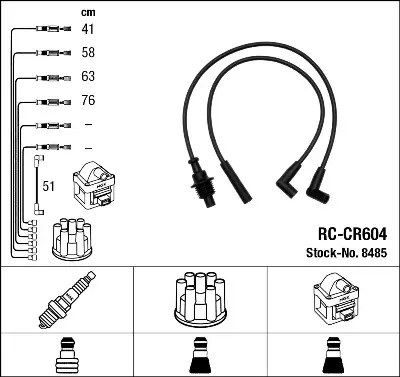 NGK 8485 Bujı Kablosu Seti 95659598