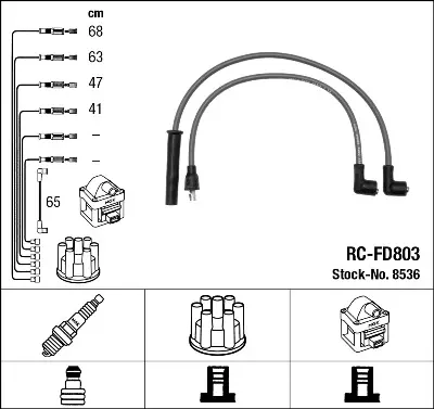 NGK 8536 Bujı Kablosu Seti A970X12280QA