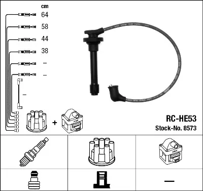 NGK 8573 Bujı Kablosu Accord Iv 1,8/2,0/2,0i/2,2 - Cıvıc Iıı/Iv 1,3/1,4/1,6i - Cıvıc Crx 1,4/1,5i/1,6i Rc He5 32722PM6B00