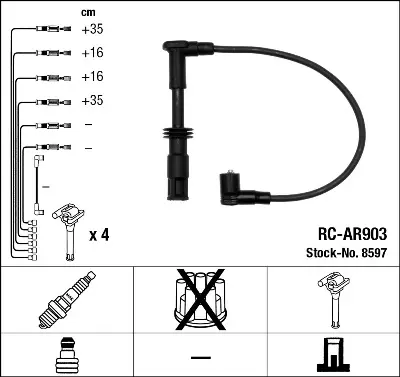 NGK 8597 Bujı Kablosu Seti 46786044