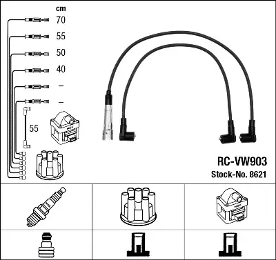 NGK 8621 Bujı Kablosu Seti 25998031