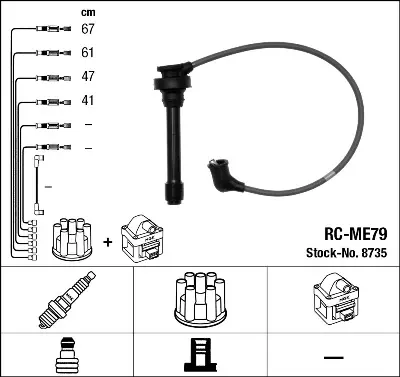 NGK 8735 Rc-Me79 Ateşleme Kablosu MD334029